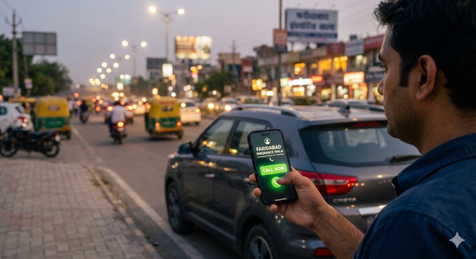 Calling Faridabad Insurance Wala for instant car insurance claim support on Mathura Road.