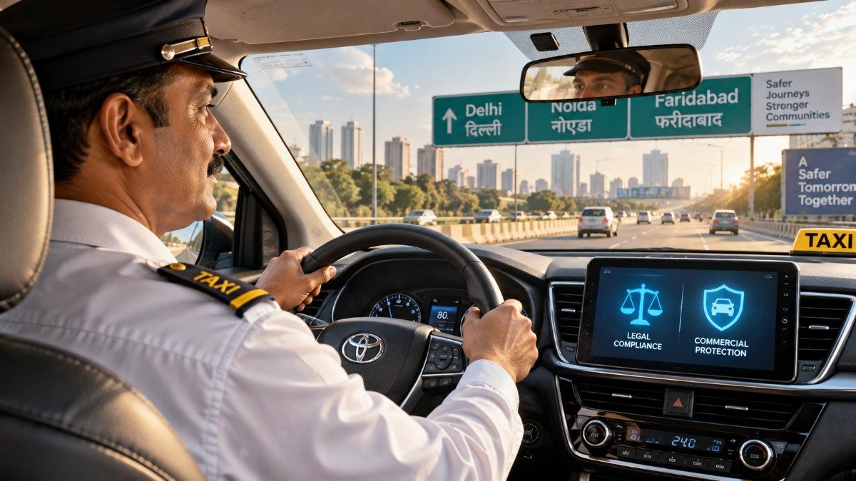 A professional driver in India operating a commercial vehicle with comprehensive commercial car insurance coverage.